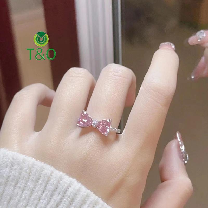 Nhẫn cung zircon cho bé gái với đá pha lê, dễ dàng điều chỉnh size - Quà tặng lãng mạn