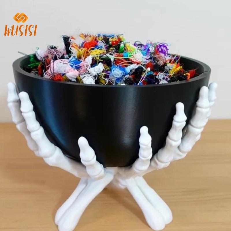 [WUSISI] Bát Kẹo Halloween Gothic Skeleton Tay Kẹo Hộp Đựng Đa Năng Halloween Người Tổ Chức Giá Đỡ Đáng Sợ Trang Trí Nhà Cửa MỚI