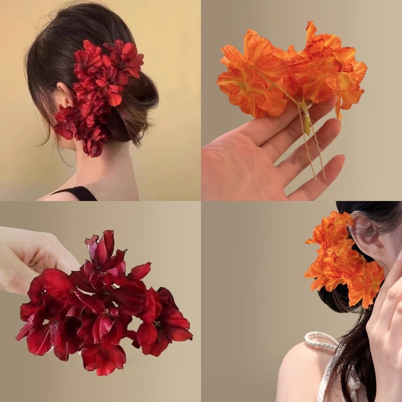 Kẹp tóc đa năng mô phỏng hoa, phù hợp cho tiệc cưới và chụp ảnh