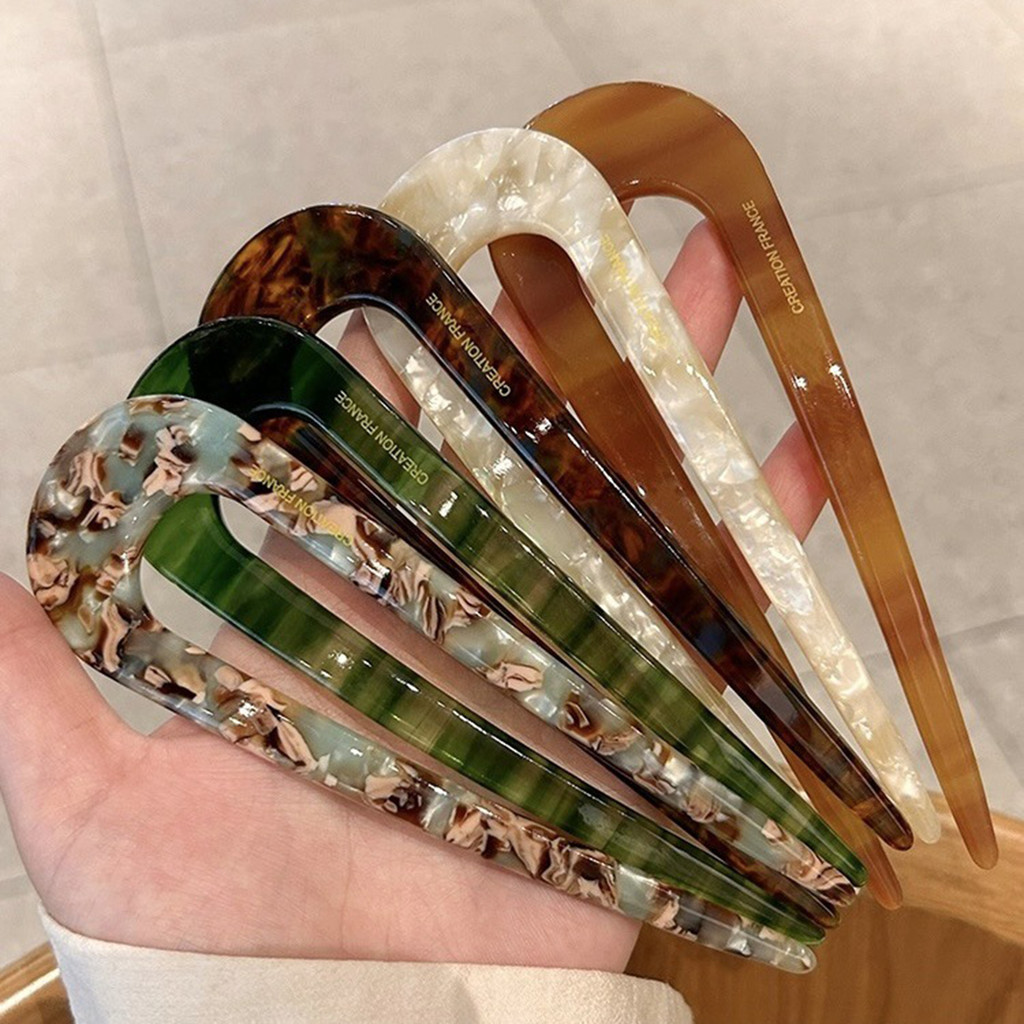 Mẫu mới kẹp tóc hình chữ U bền từ acrylic, dụng cụ DIY tạo kiểu tóc