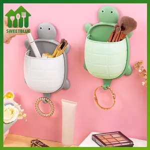 SWEET 1PC Giá đỡ bàn chải đánh răng dễ thương Giá đỡ kem đánh răng treo tường Hình con rùa Giá đỡ dao cạo nhà tổ chức Lưu trữ phòng tắm Màu xanh lá cây n
