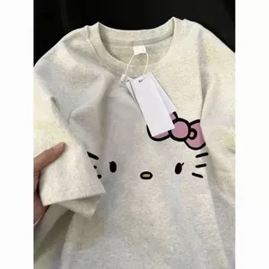 Áo Thun Phông Form Rộng 100% Cotton BIG SIZE dành cho nữ mùa hè dáng rộng - mèo đơn giản-quanao94