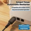 Bộ định tuyến khởi động lại tự động WiFi YRBWD, Công cụ đặt lại nguồn tự động 5V-24V 24H, Dây điều khiển khởi động lại DC ABS 5,5x2,1mm bền bỉ