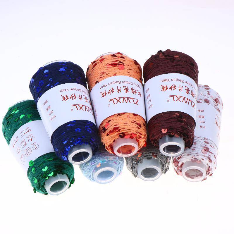 JRP Tay Đan Kim Sa Lấp Lánh Sợi Cotton 50g Bóng DIY May Phụ Kiện Lấp Lánh Sợi Cho Các Dự Án Thủ Công JRP
