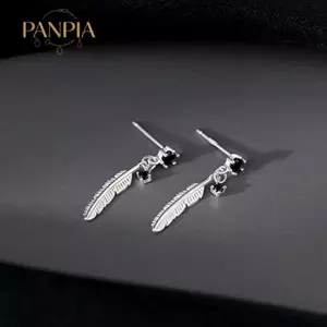 PNPIA- Bông tai hình cánh dài bằng hợp kim đơn giản Quà tặng tính khí tinh tế dành cho nữ Thích hợp cho bữa tiệc sử dụng hàng ngày