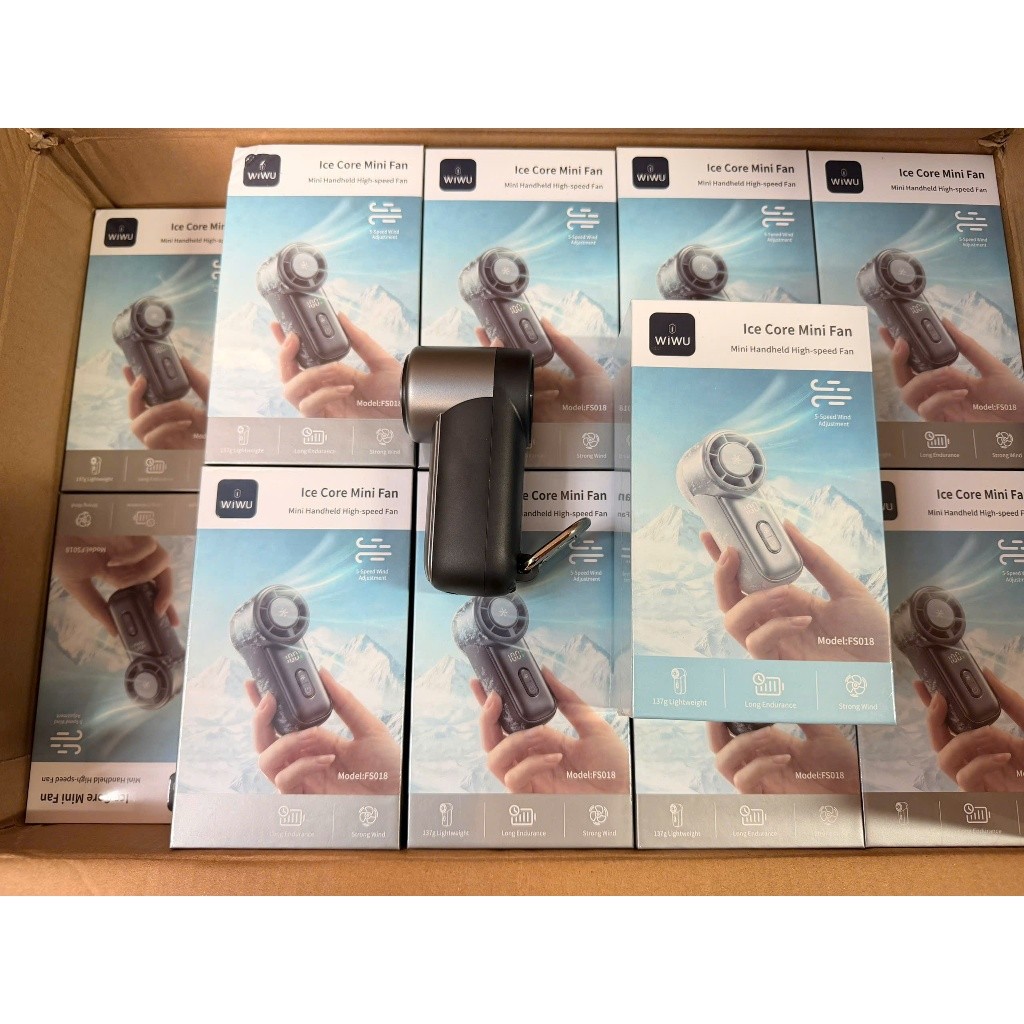 [Chính Hãng] Quạt Tích Điện Cầm Tay Mini WIWU FS018 - Pin 3000mAh, Tích Hợp Sò Lạnh Hạ Nhiệt, 5 Cấp Độ Gió Siêu Mạnh