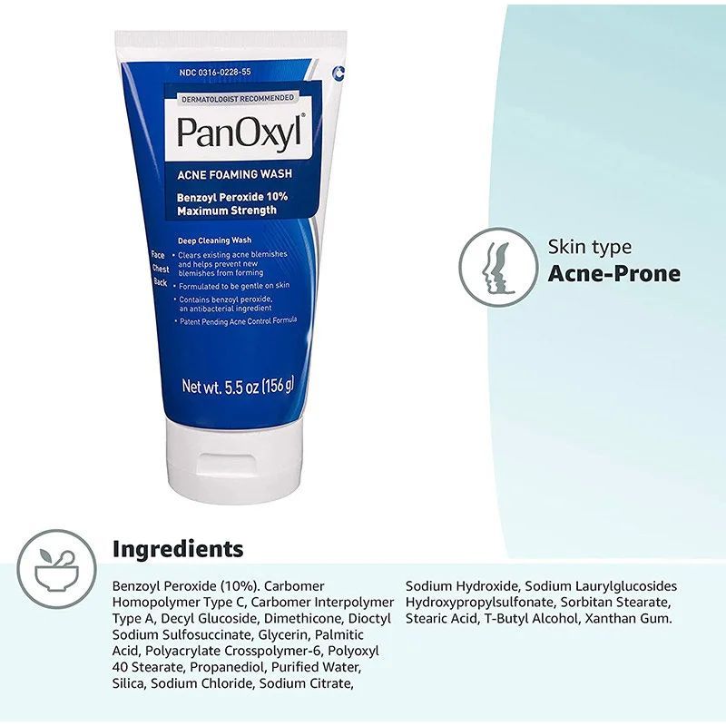 PanOxyl Face Wash – Hỗ Trợ Làm Sạch Lỗ Chân Lông, Da Thoáng Hơn