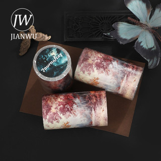 JIANWU 80mm * 510cm Vintage Ma Thuật Rừng Phong Cảnh Chất Liệu Cắt Băng Thêu Sò Washi Sáng Tạo DIY Tạp Chí Văn Phòng Phẩm