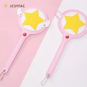 JCSYFAC Kawaii Cardcaptor Sakura Magic Wand Toy Card Case Bus Card Holder Cerberus Princess Hồng Ngôi Sao Dễ Thương Thanh Anime Đồ Chơi Mới