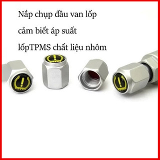 (4 Chiếc) Nắp chụp đầu van lốp cảm biết áp suất lốpTPMS chất liệu nhôm