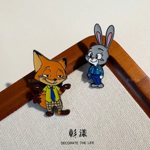 Hoạt Hình Dễ Thương Cáo Nick Judy Thỏ Hình Động Vật Kim Loại Huy Hiệu Vui Nhộn Động Vật Thành Phố Thổ Cẩm Phụ Kiện 3KY7