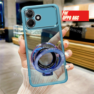 Ốp lưng OPPO A6C Thiết kế mới Giá đỡ từ tính Vỏ trong suốt OPPOA6C Vỏ điện thoại mềm trong suốt siêu mỏng có bảo vệ ống kính máy ảnh