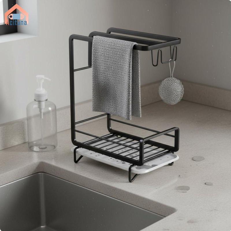 Bồn Rửa Nhà Bếp Giá Sắp Xếp Thiết Kế Thoát Nước Bọt Biển Giá Đỡ Có Khăn Ăn Nhà Bếp Bồn Rửa Nhà Tổ Chức Cho Nhà Vệ Sinh