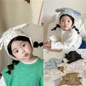Ở Lại Đáng Yêu Tai Bé Earflap Mũ Mềm Acrylic Ấm Áp Mũ Thoải Mái Có Thể Điều Chỉnh Mũ Bảo Vệ Tai Cho Bé Mũ 0-3 Yea