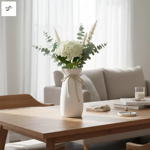 Bình Nhựa Trắng Hiện Đại Tối Giản Phong Cách Retro Trang Trí Nhà Cho Phòng Khách Bàn Ăn Trung Tâm