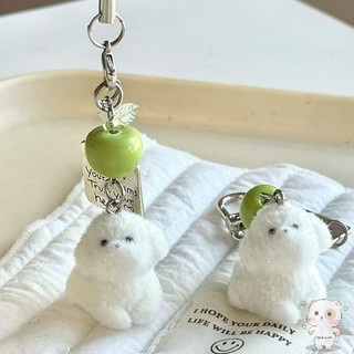 【Chamvn】Mặt dây chuyền hình chú chó con hoạt hình cô gái túi trái tim dễ thương dây đeo điện thoại cặp đôi