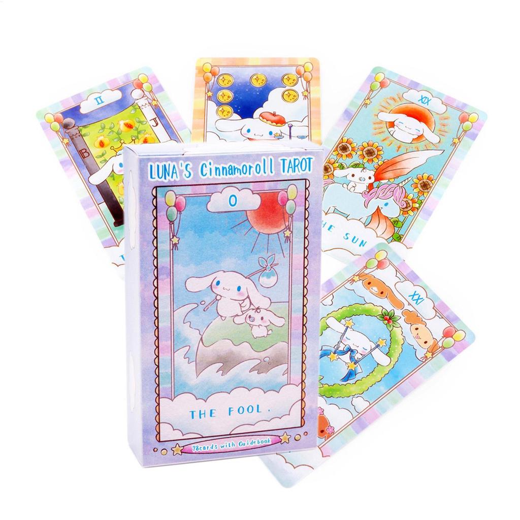 78 Tờ Luna 's Cinnamoroll Tarot Full English Paper Tarot Cards Người mới bắt đầu sưu tập bài Trò chơi