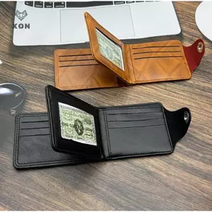 Ví nam doanh nhân Ví nam với 100 đô la Mỹ PatternWallet Da nam Walet Hộp đựng thẻ ảnh Ví dung tích lớn [Mina]