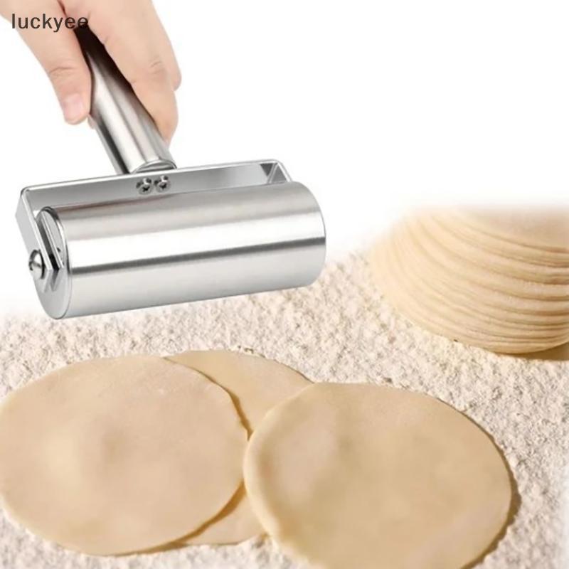 Luckyew Thép Không Gỉ Đôi Cán Pin Chống Dính Bột Bánh Ngọt Con Lăn Nhà Bếp Bánh Bao Máy Mì Bánh Pizza Bánh Dụng Cụ Nướng Bánh TQ
