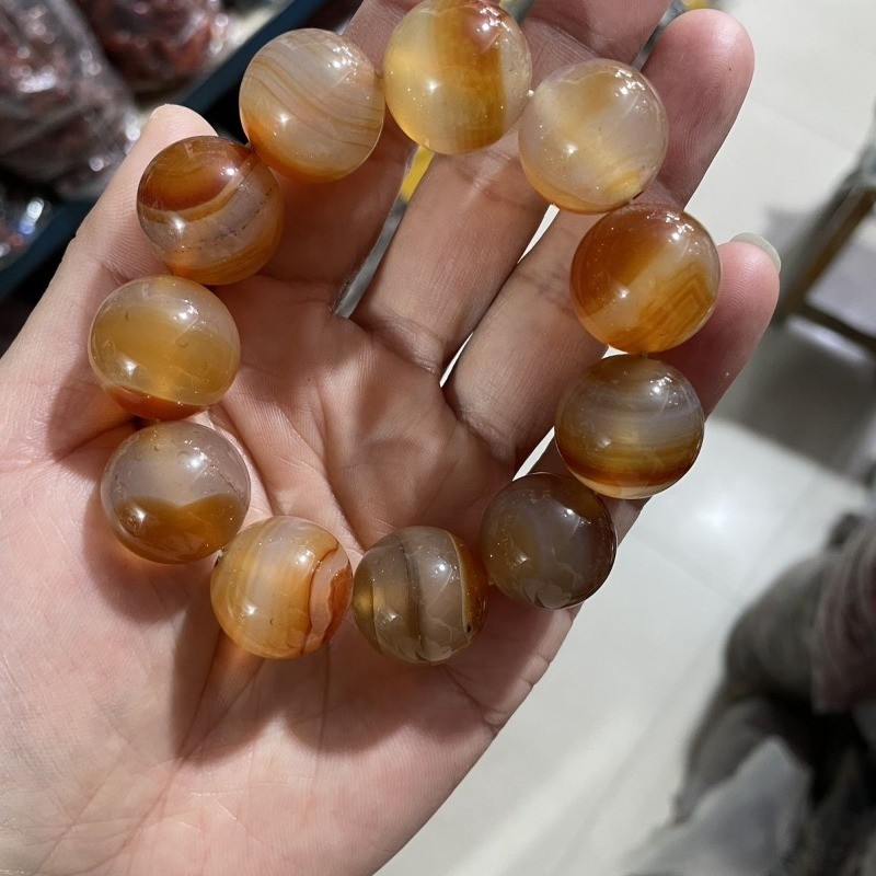 Tự Nhiên Ice Loài Rối Lụa Mã Não Vòng Tay Nam Nữ Hạt Phong Cách Cặp Đôi