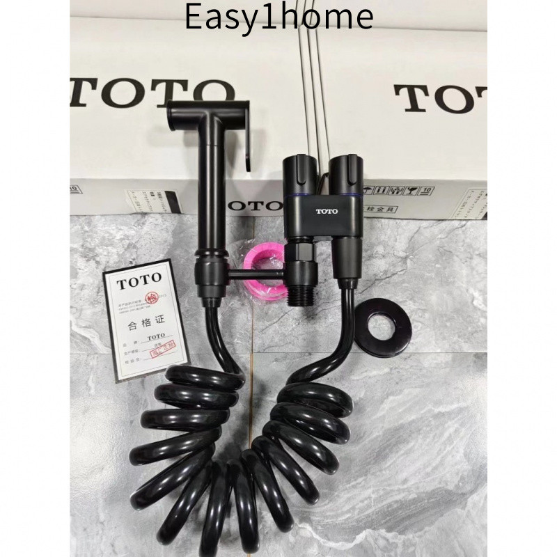 【Hộp gốc TOTO】Ba màu sắc, súng phun đồng nguyên chất hoàn toàn mới, phụ kiện nhà vệ sinh, một vào hai ra, súng phun tăng