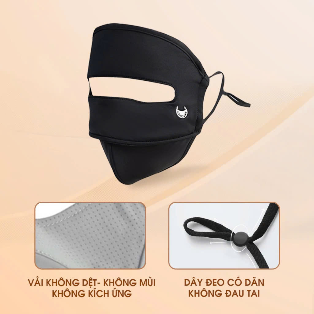 Khẩu Trang UNICARE Vải Chống Nắng Full Face, Ngăn Chặn Tia UV, Chất Liệu Lụa Mát Thoáng Khí