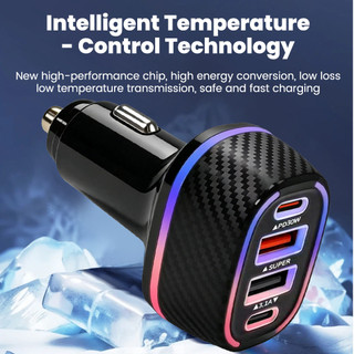 Elough 85W Sạc Xe Hơi Dual USB Loại C PD3.1A Sạc Nhanh Xe Điện Thoại Sạc Adapter
