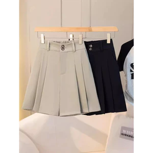 Size Lớn Nữ Mùa Thu Quần Áo Hơi Béo mm Phong Cách Phương Tây Ôm Hơn Nhìn Nóng Quần Cao Cấp Ống Rộng Rời Ngoài Mặc Phù Hợp Với Quần Short Năm Điểm 5.12