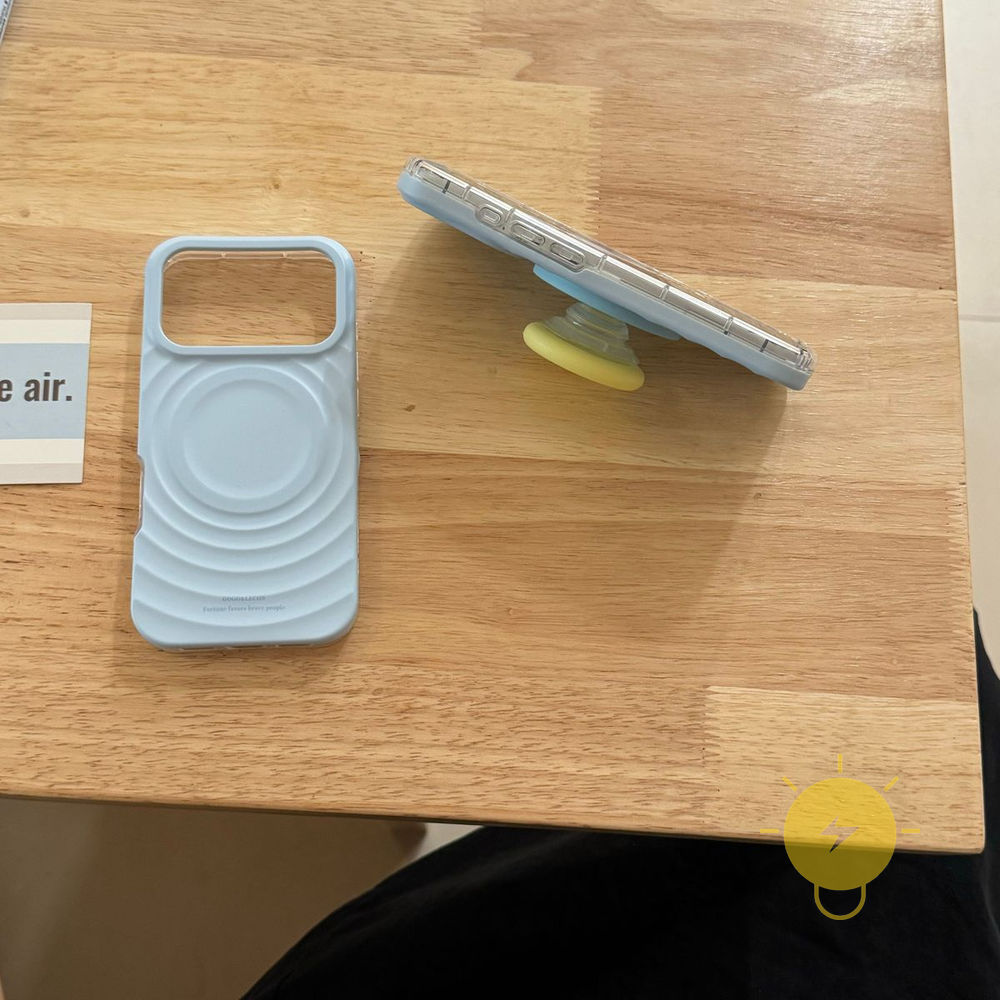 Phone Case For iPhone 17 Pro Max 16 15 14 13 with Griptok TPU Magnetic yellow with Griptok Aesthetic Korean Cute