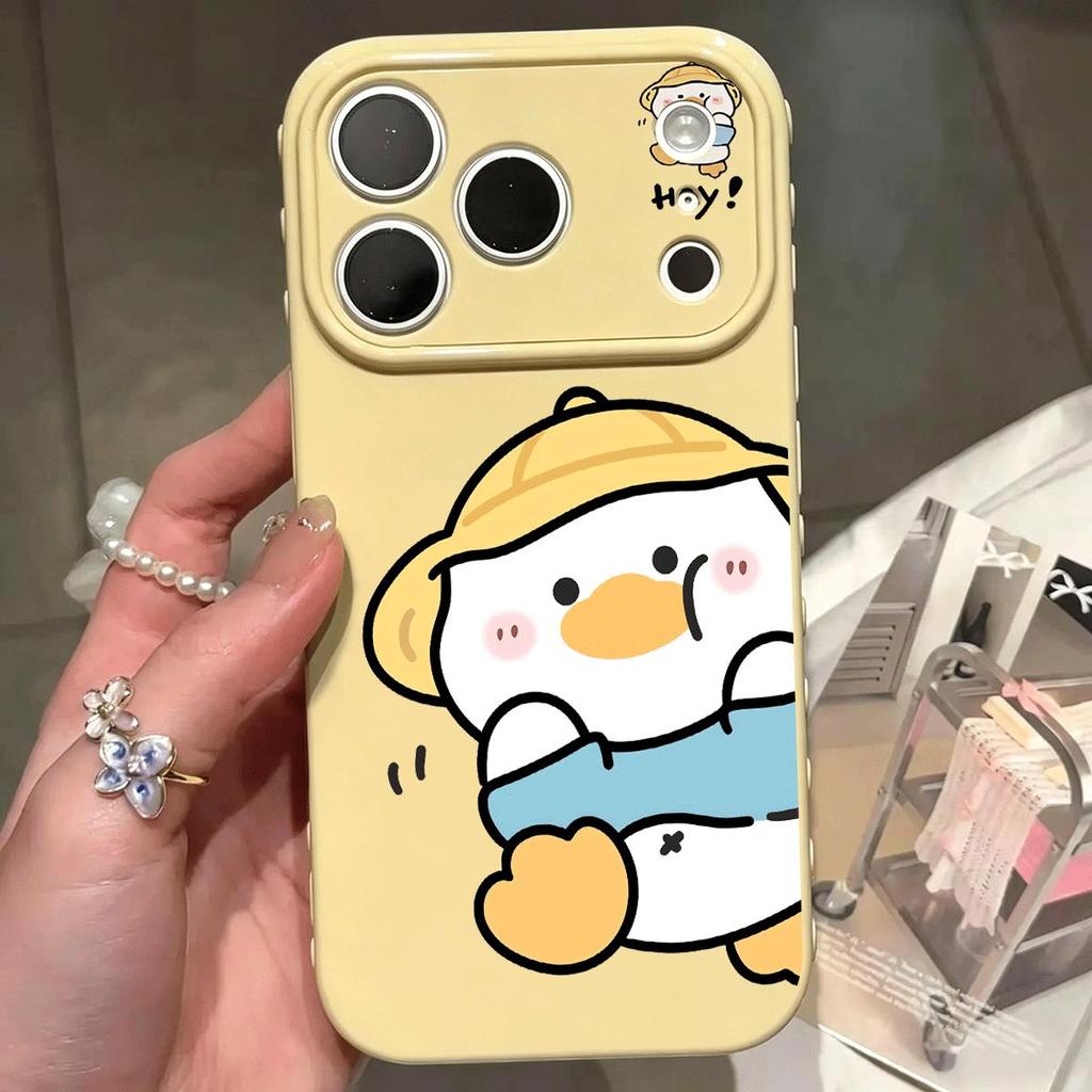 Vịtvàngnhỏ đội mũ cho iPhone17promax trường hợpđiện thoại16plusmềm trường hợp141311Pro nổ