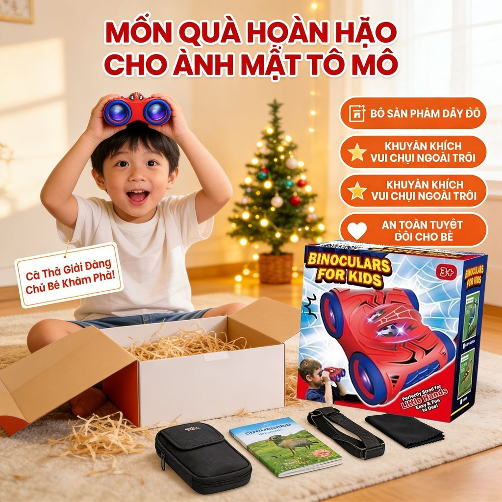 Ống nhòm siêu anh hùng, kích thích trí tò mò và học hỏi, cho trẻ em quan sát thiên nhiên, chất liệu nhựa an toàn, bền