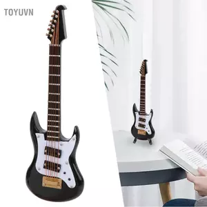 Toyuvn Toyuvn Mingzhe Mô Hình Đàn Guitar Mini Tinh Tế Để Bàn Trang Trí Có Chân Đế Hộp Bảo Quản Màu Đen