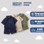 Bộ Bé Trai Đồ Bộ Bé Trai Áo Sơ Mi Cộc Tay Quần Short Cotton Mềm Mát Trơn Màu Lio Nuggap