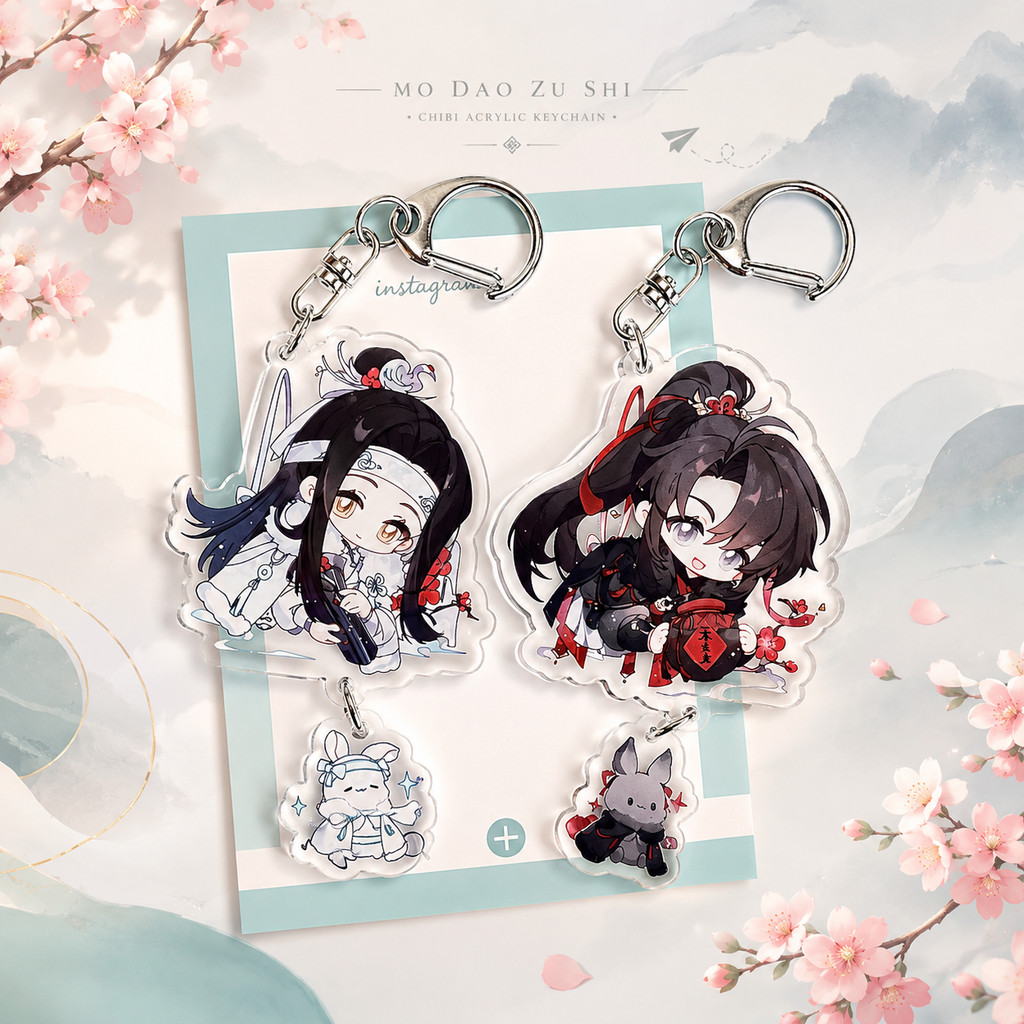 Móc khóa MA ĐẠO TỔ SƯ ver TREO THỎ in hình manhua chibi mica trong acrylic keyring