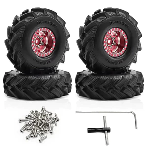 4 Bộ lốp bánh xe cao su 62mm 1.0 Inch được nâng cấp Vành bánh xe cho bánh xích RC 1 / 18 TRX4M SCX24 FMS Bộ phận nâng cấp bò đá