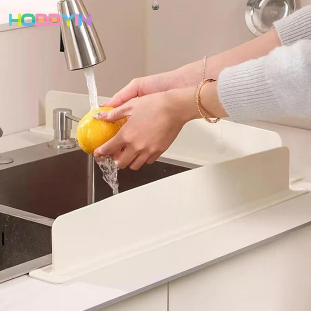 HOBBYIN 1 / 2 Chiếc Bồn Rửa vách ngăn Splash Guard, Đồ Dùng Nhà Bếp Chống Dầu Tấm Vách Ngăn Nước, Có Cốc Hút Bể Bơi Silicon Màn Hình Chống Thấm Nước Tiện Ích Nhà Bếp
