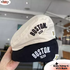 Mũ lưỡi trai NORDICLIFE, Mũ nồi thời trang thêu BOSTON, Mũ chống nắng nhẹ Thu đông