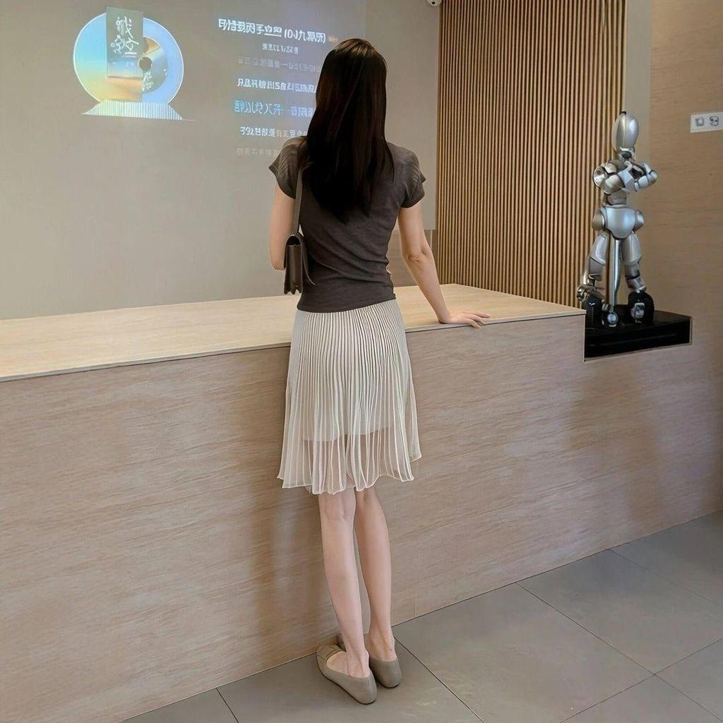 [Seckill trong thời gian có hạn] Cảm giác rõ ràng Tính khí xếp ly Mùa hè Phong cách mới Nhẹ nhàng Ôm hơn Váy vừa vặn
