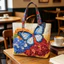 Túi Tote chần bông nữ GUSTAVA, Túi xách du lịch in họa tiết bướm, Túi đeo vai vải Cotton dung tích lớn nhẹ thời trang hợp thời trang dành cho nữ