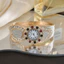 Đồng hồ mở Vòng đeo tay có thể điều chỉnh Đồng hồ đeo tay Full Diamond Dây thép nhỏ Tính khí Đồng hồ cổ điển 26.5.15