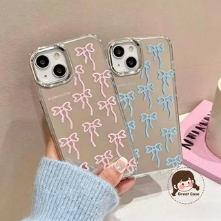 Ốp điện thoại gương mạ nơ phong cách ins cho Infinix Smart 20 10 9 8 Pro HD 7 Plus 5 Note 60 50X 50S 50 40 Pro Plus GT 30 Pro Edge 4G 5G Vỏ mềm ngọt ngào đơn giản