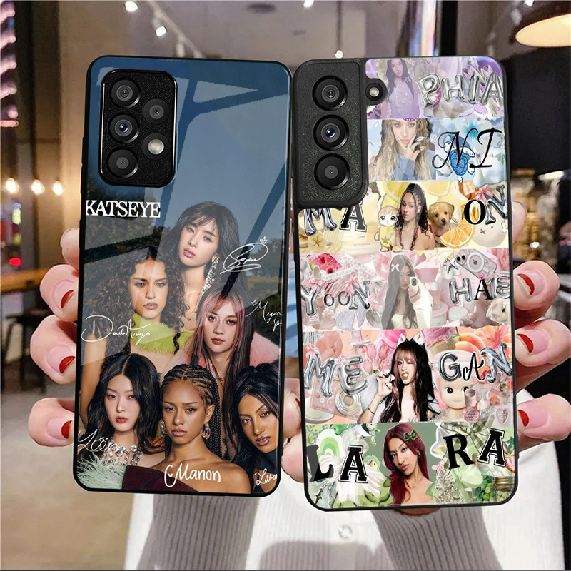 Ốp Điện Thoại Kính katseye 05 Cho Samsung Galaxy A14 A16 A30 A22 A32 A33 A15 A35 A42 A55 A56 4G A52 A53 A54 A70 A71 A72 A73 5G