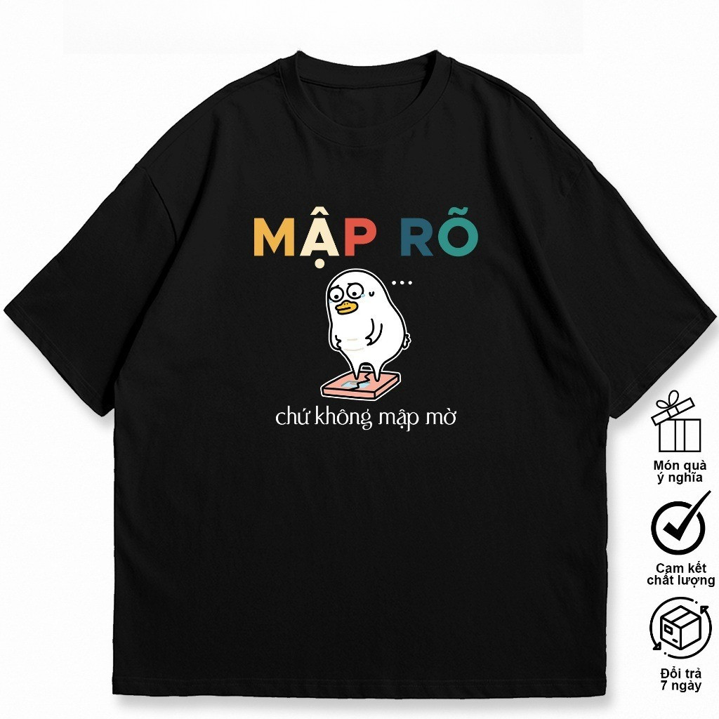 （Giao hàng 24h）Angela Áo Thun Nam Nữ Mập Rõ Chứ Không Mập Mờ, Câu Nói Hài Hước Trendy Meme. 100% Cotton Oversize