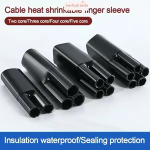 Ống quấn co nhiệt ITRUMPET, màu đen có tay cách nhiệt keo, tay áo đầu cuối cáp chống nước 2 / 3 / 4 / 5 / Core