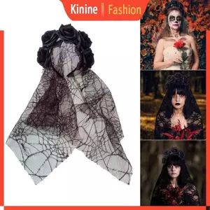 KIN Ma Quái Hoa Ren Veil Hình Băng Đô Quấn Tóc Nữ Cô Gái Halloween Cosplay Băng Đô Quấn Tóc