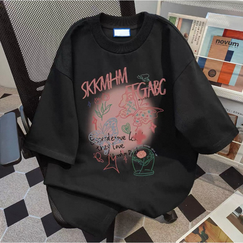 （Giao hàng 24h）Angela Áo Thun 100% Cotton BIG SIZE Áo thun ngắn tay dáng in hình cách mới dành cho nữ local Brand
