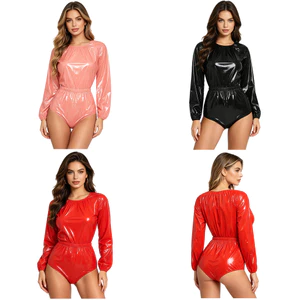 Nyeemya Nữ Chống Thấm Nước Tã Trên Body Dài Tay Co Giãn Eo Nút Đáy Chân Một Mảnh Leotard Thích Ứng Nhu Cầu Đặc Biệt Quần Áo