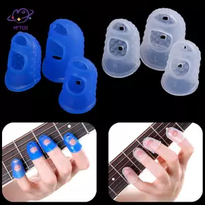 HFTOY 4X guitar bảo vệ ngón tay đầu ngón tay pis silicone bảo vệ plectrum bass ukulele ~