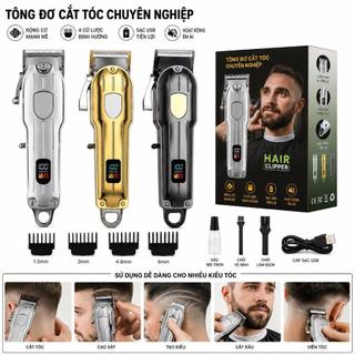 Tông Đơ Cắt Tóc LED Không Dây Sạc Pin Động Cơ Mạnh Tỉa Râu Hot 2026