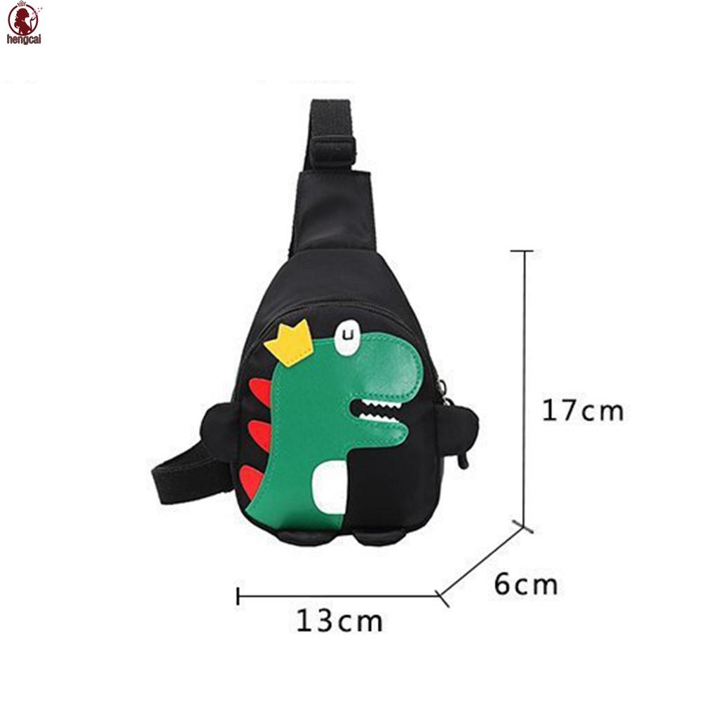 Túi đeo ngực trẻ em Túi đeo chéo Túi đeo chéo hình khủng long hoạt hình Kawaii có khóa kéo cho du lịch ngoài trời hàng ngày